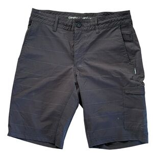O'Neill Crossover Hybrid Shorts Black Gray Stripe Size 30